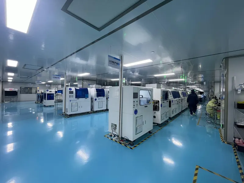 DISEA LCM production floor with display assembly equipment
